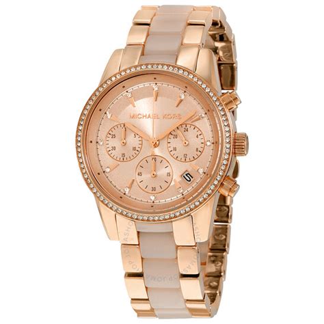 mk 6307 damenuhr michael kors|Michael Kors Ritz Quartz Chronograph Rose Dial L .